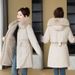 Women's Clothing Women's Long Puffer Coat With Hood - Thickened Down Alternative Filling, Loose Fit Korean Style, Plus Size Oxford Parka Jacket_ecoleips.com