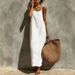 Women's Solid Color Halter Backless Sleeveless Loose Fit Maxi Dress – Casual Summer Resort Gown 2026_ecoleips.com