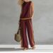 2026 New Spring Women's Clothing European American Cross-Border Fashion Set Simple Casual Top And Pants Sports Suit_ecoleips.com