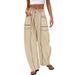 Aria Basics 2025 Cross-Border Hot-Selling Trendy Brand Versatile Women's Loose Wide-Leg , Fashionable Summer Drawstring Casual_ecoleips.com
