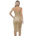 Sexy See-through Sequin Mesh Spaghetti Strap Midi Dress, V Neck Sheer Bodycon Cocktail Party Midi Dress 3 Colors Available_ecoleips.com
