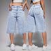 Women's High Waisted Denim Shorts Light Blue Washed Rhinestone Firework Detail Sexy Style Factory Direct Wholesale Bottoms_ecoleips.com