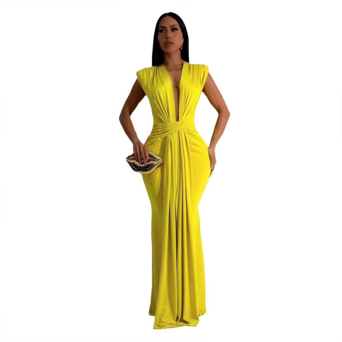 Women's Clothing Sexy Dress With Solid Color_ecoleips.com