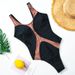 Aria Basics Foreign Trade Swimwear, Flesh-colored Mesh Patchwork Women's Swimsuit, 2022 Popular Bikini One-piece Style_ecoleips.com