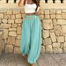 Women's Clothing Summer Wide Leg Lantern Pants Women's Bohemian Style Loose Fit Slimming Versatile Casual Plus Size Solid Color With Drape_ecoleips.com