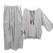 Women's Clothing New Casual Loose Striped Top Solid Color Pocket Pants Suit_ecoleips.com