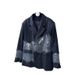 Black Oversized Blazer With Sequin Panels And Deconstructed Raw Hem, Chic Loose-Fit Women's Jacket For A Slimming Effect_ecoleips.com
