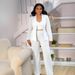 Women's Clothing Commuter Pearl Lapel Suit Three Piece Suit_ecoleips.com