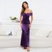 Women's Clothing Evening Dress One Shoulder Strapless Cross Knot Wrapped Chest Fishtail Skirt_ecoleips.com