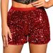 K New Fashion Shorts High Waist Solid Color Night Show Slimming Glitter Women's Pants_ecoleips.com