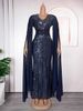 Women's Clothing Fashion Women's V Neck Dress Plus Size Long Dress Party Dress_ecoleips.com