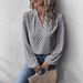NewEuropean And American Cross-border Women's Printed Pleated Collar Lantern Sleeve French Elegant Blouse Top_ecoleips.com