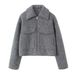 Women's Stylish Short Wool Blend Jacket With Lapel Collar - Street Fashion Outerwear For Autumn & Winter_ecoleips.com