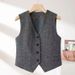 Aria Basics Shanli Dadi Autumn/Winter British Retro Style Equestrian Vest For Women, New Versatile Fashionable Coffee Color Popular_ecoleips.com