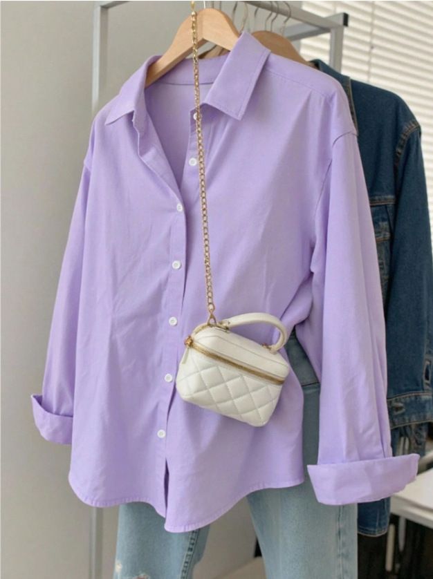 Women's Clothing Casual Loose Long Sleeved Shirt Spring Autumn Simple Versatile Top_ecoleips.com