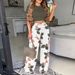 Women's Plus Size Fashion Casual Suit Set With Printed T-Shirt And Wide Leg Pants Trendy Clothing_ecoleips.com