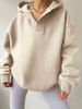 Women's Solid Color Long Sleeve Hooded Sweatshirt Loose Top Autumn Winter Fashion Elegant Casual Polyester_ecoleips.com