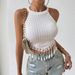 2026 Foreign Trade Women's Spring Summer New Elegant Tassel Vest Short Slim Fit Crop Top_ecoleips.com