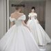 Off-shoulder, Elaborate, Plus-size Satin Brides, 2026 New French-style Luxurious Main Wedding Dress For Petite Brides_ecoleips.com