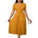 Stylish Short Sleeve Collar Dress – Summer Office & Casual Wear With Belt Effortless Style For Every Summer Day_ecoleips.com