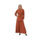Middle East Muslim Women's Clothing Autumn Puff Sleeve Ice Silk Cardigan Round Neck Starry Waist Fashion Half Skirt_ecoleips.com