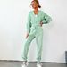 Women's Clothing Solid Color Cardigan Hooded Pants Women's Leisure Fashion Long Sleeve Sweater Set_ecoleips.com