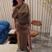 Elegant One-Shoulder Ruffle Slit Dress – Retro-Inspired Polyester Evening Gown For Women (S-XXL) – Versatile For Parties & Date Nights_ecoleips.com
