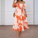 Cross-border Foreign Trade Summer New Model Elegant Printed Off-shoulder Puff Sleeve Fashionable European And_ecoleips.com
