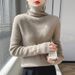 Women's High-Neck Knit Sweater – Soft Viscose Slim-Fit Base Layer (12 Colors, Stacked Collar)_ecoleips.com