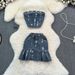 Women's Clothing Personality, Fashionable, Sexy, One Shoulder Tube Top Denim Vest Suit, High Waist, Slimming A Line Skirt_ecoleips.com