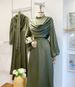 Women's Clothing Fashion Satin Puff Sleeve Pile Collar Dress_ecoleips.com
