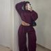 Autumn And Winter Women's Clothing Crew Neck Pullover Head Wide Leg Trousers Suit Fashion Casual Long Sleeve Sweater Cover_ecoleips.com