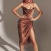 K Fashionable And Sexy Slit Dress, Slim Fit Temperament, Sexy Suspender Slit Dress_ecoleips.com