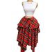 Summer High Waist Wrap Tie Plaid Midi Skirt - Asymmetrical A-Line Skirt For Women_ecoleips.com