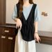 Women's Clothing Two Piece Short Sleeved Shirt New Summer Style Fat Mm Slimming Drawstring Waist Cover Belly Casual Age Reducing Tops_ecoleips.com