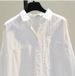 Women's Clothing Double Pockets Short Front And Long Back White Cotton Shirt Autumn Loose Literary Bf Style Casual Shirt_ecoleips.com