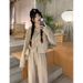 Two-piece Set With Hooded Zip-up Sweatshirt And Wide-leg Pants For Women, New Spring Korean Style Loose Casual Sports_ecoleips.com