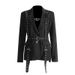 2025s 2025 New Fashionable And Personalized Design With Splicing Tie Up Waist Slimming, Solid Color Temperament, Suit Coat For_ecoleips.com