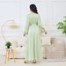 Women's Clothing Muslim Temperament New Women's Clothing Hot Diamond Long Sleeve V Neck Large Swing Dress Ins_ecoleips.com