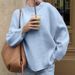 Women's Clothing Pink Sweet Round Neck Casual Soft Knit Sweater Casual Round Neck Long Sleeve Pullover - Pastel Pink, White, Black & More Colors_ecoleips.com