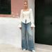 Voya Women's New Style French Square Neck Bubble Sleeves, Waist Cinched Long Sleeves, Lantern Sleeves, Temperament Commuting Versatile Top For Women_ecoleips.com