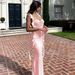European And American 2026 Summer New Style Internet Celebrity Lace Strap Backless Fashionable Ruffle Ribbon Long Dress_ecoleips.com
