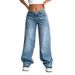 Cross-border Internet Celebrity Wide-leg Jeans Women, Summer Thin Style, Loose High-waisted, Slimming Design For_ecoleips.com