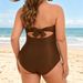 Aria Basics Bandeau Swimsuit For Women, European And American Sexy Plus-size One-piece Swimsuit, Cross-border Seaside Beach_ecoleips.com