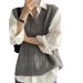 2025 New Women's Sweater Vest, Loose Fit, Plus Size, Stylish Knitted Collar, Sleeveless Top For Women_ecoleips.com