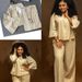 New European American Fashion Women's Clothing: Stylish Lace Button-up Shirt And Pants, Sexy V-neck Lapel Suit_ecoleips.com