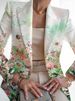 Foreign Trade Cross-Border 2025 Autumn European And American Women's Fashion Printed Slim-Fit Blazer_ecoleips.com