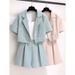 Women's Clothing Thin Small Suit Light Two Piece Suit New Summer Fashion Short Sleeved Shorts Small Stylish Suit_ecoleips.com
