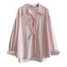Luxi Korean Style Fresh And Elegant Design Lace-Up Shirt For Women Early Autumn New Niche Loose Top 3715_ecoleips.com