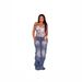 Women's Smoky Pleated Ripped Jeans Trousers Fashionable Denim Pants American Style_ecoleips.com